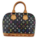 LOUIS VUITTON Monogram Multicolor Alma Hand Bag Black M92646 LV Auth 128178A-2
