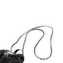 PRADA Chain Shoulder Bag Nylon Black Silver Auth 128179M-16