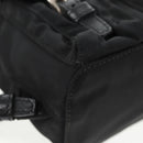 PRADA Chain Shoulder Bag Nylon Black Silver Auth 128179M-17