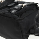 PRADA Chain Shoulder Bag Nylon Black Silver Auth 128179M-18