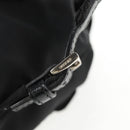 PRADA Chain Shoulder Bag Nylon Black Silver Auth 128179M-21