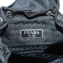 PRADA Chain Shoulder Bag Nylon Black Silver Auth 128179M-26