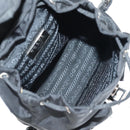 PRADA Chain Shoulder Bag Nylon Black Silver Auth 128179M-11