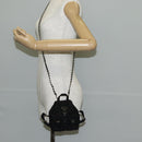 PRADA Chain Shoulder Bag Nylon Black Silver Auth 128179M-29