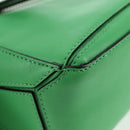 LOEWE Puzzle bag Anagram Waist bag Leather Green Silver Auth 128181M-17