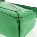 LOEWE Puzzle bag Anagram Waist bag Leather Green Silver Auth 128181M-18