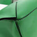 LOEWE Puzzle bag Anagram Waist bag Leather Green Silver Auth 128181M-19