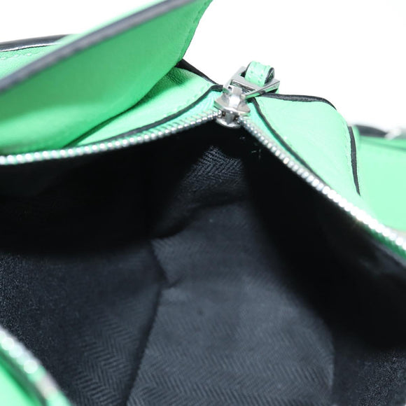LOEWE Puzzle bag Anagram Waist bag Leather Green Silver Auth 128181M