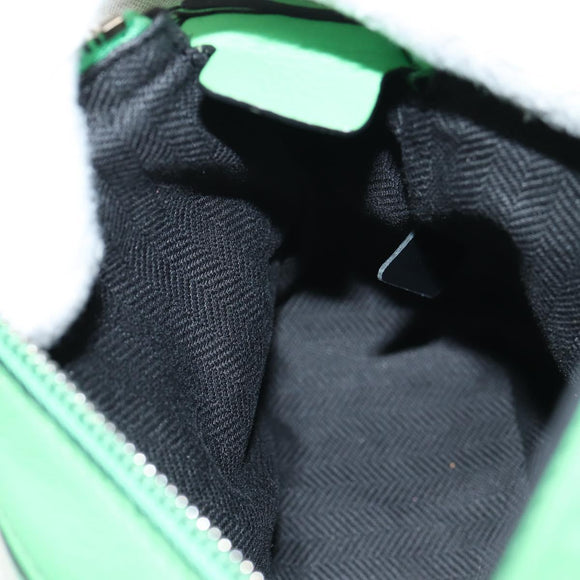 LOEWE Puzzle bag Anagram Waist bag Leather Green Silver Auth 128181M