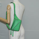 LOEWE Puzzle bag Anagram Waist bag Leather Green Silver Auth 128181M-28