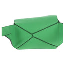LOEWE Puzzle bag Anagram Waist bag Leather Green Silver Auth 128181M-3