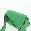 LOEWE Puzzle bag Anagram Waist bag Leather Green Silver Auth 128181M-7