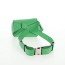 LOEWE Puzzle bag Anagram Waist bag Leather Green Silver Auth 128181M-8