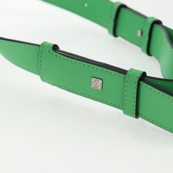 LOEWE Puzzle bag Anagram Waist bag Leather Green Silver Auth 128181M