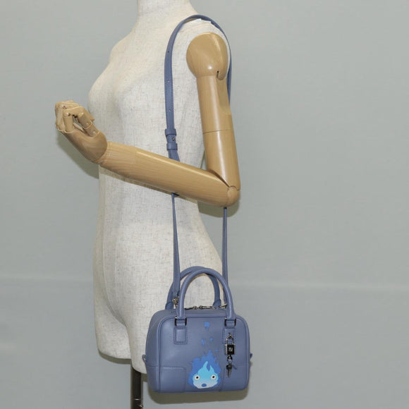 LOEWE Ghibli Howl's Moving Castle Amazona 16 Bag Leather 2way Blue Auth 128182M