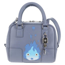 LOEWE Ghibli Howl's Moving Castle Amazona 16 Bag Leather 2way Blue Auth 128182M-14
