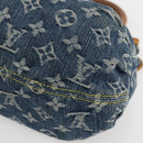 LOUIS VUITTON Monogram denim Preity Hand Bag Blue M95020 LV Auth 128188V-9