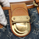 LOUIS VUITTON Monogram denim Preity Hand Bag Blue M95020 LV Auth 128188V-17