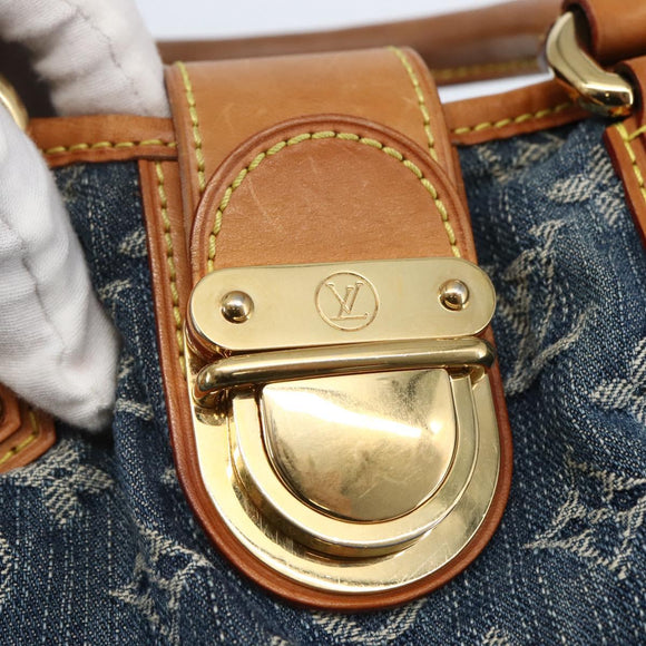 LOUIS VUITTON Monogram denim Preity Hand Bag Blue M95020 LV Auth 128188V