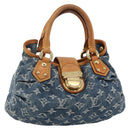 LOUIS VUITTON Monogram denim Preity Hand Bag Blue M95020 LV Auth 128188V-1