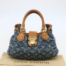 LOUIS VUITTON Monogram denim Preity Hand Bag Blue M95020 LV Auth 128188V-12