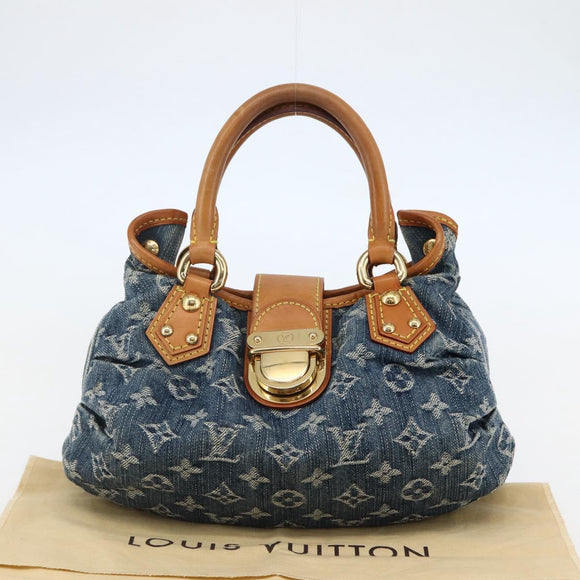 LOUIS VUITTON Monogram denim Preity Hand Bag Blue M95020 LV Auth 128188V