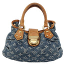 LOUIS VUITTON Monogram denim Preity Hand Bag Blue M95020 LV Auth 128188V-13