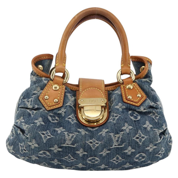LOUIS VUITTON Monogram denim Preity Hand Bag Blue M95020 LV Auth 128188V