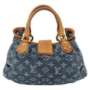 LOUIS VUITTON Monogram denim Preity Hand Bag Blue M95020 LV Auth 128188V-2