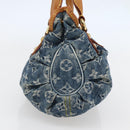 LOUIS VUITTON Monogram denim Preity Hand Bag Blue M95020 LV Auth 128188V-4