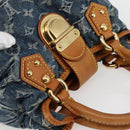 LOUIS VUITTON Monogram denim Preity Hand Bag Blue M95020 LV Auth 128188V-6