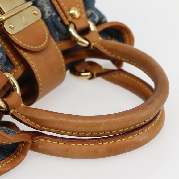 LOUIS VUITTON Monogram denim Preity Hand Bag Blue M95020 LV Auth 128188V