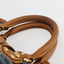 LOUIS VUITTON Monogram denim Preity Hand Bag Blue M95020 LV Auth 128188V-8