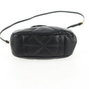 PRADA Hand Bag Leather 2way Black Gold Auth 128189M-6