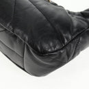 PRADA Hand Bag Leather 2way Black Gold Auth 128189M-19