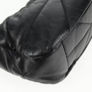 PRADA Hand Bag Leather 2way Black Gold Auth 128189M-20