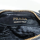 PRADA Hand Bag Leather 2way Black Gold Auth 128189M-25