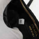 PRADA Hand Bag Leather 2way Black Gold Auth 128189M-12
