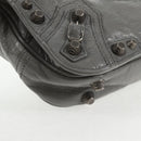 BALENCIAGA Flap Bag XS Shoulder Bag Leather 2way Gray Silver 719082 Auth 128190M-15