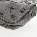BALENCIAGA Flap Bag XS Shoulder Bag Leather 2way Gray Silver 719082 Auth 128190M-16