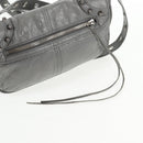 BALENCIAGA Flap Bag XS Shoulder Bag Leather 2way Gray Silver 719082 Auth 128190M-19