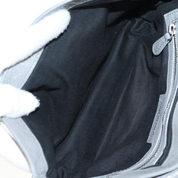 BALENCIAGA Flap Bag XS Shoulder Bag Leather 2way Gray Silver 719082 Auth 128190M