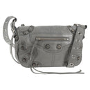 BALENCIAGA Flap Bag XS Shoulder Bag Leather 2way Gray Silver 719082 Auth 128190M-1