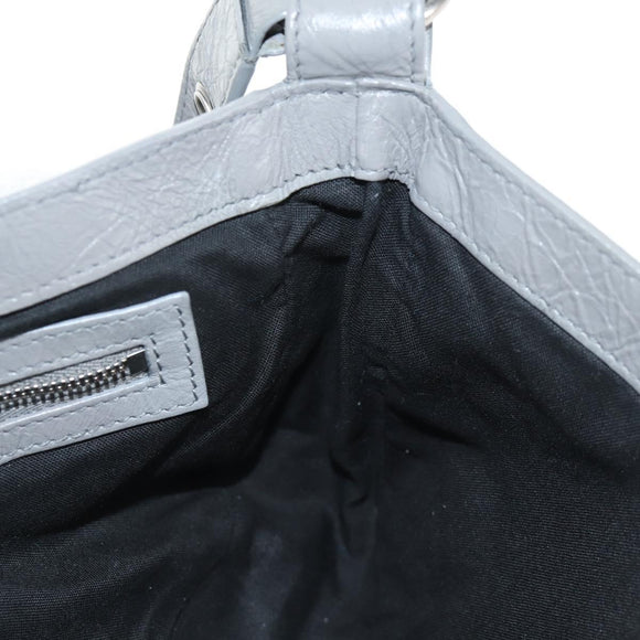 BALENCIAGA Flap Bag XS Shoulder Bag Leather 2way Gray Silver 719082 Auth 128190M