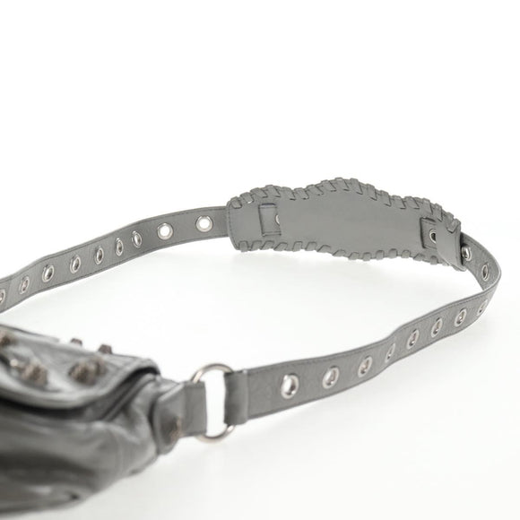 BALENCIAGA Flap Bag XS Shoulder Bag Leather 2way Gray Silver 719082 Auth 128190M