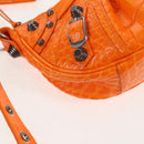 BALENCIAGA Le Cagoule XS Shoulder Bag Leather Orange Silver 671309 Auth 128191M-18