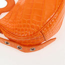 BALENCIAGA Le Cagoule XS Shoulder Bag Leather Orange Silver 671309 Auth 128191M-20