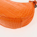 BALENCIAGA Le Cagoule XS Shoulder Bag Leather Orange Silver 671309 Auth 128191M-21