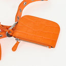 BALENCIAGA Le Cagoule XS Shoulder Bag Leather Orange Silver 671309 Auth 128191M-23