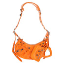 BALENCIAGA Le Cagoule XS Shoulder Bag Leather Orange Silver 671309 Auth 128191M-1